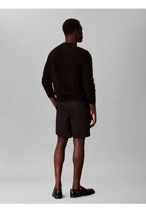 Pantaloneta Negra De Lino Con Cintura Elástica Calvin Klein