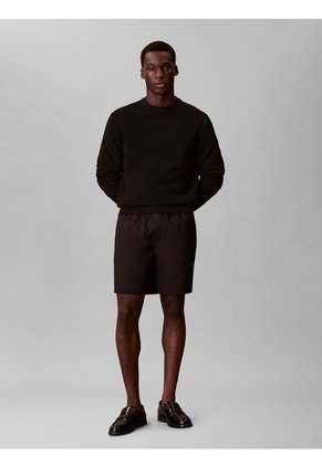 Pantaloneta Negra De Lino Con Cintura Elástica Calvin Klein