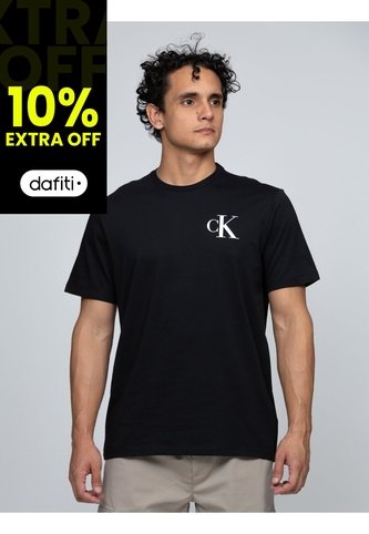 Camiseta Negra Con Monograma 30s Calvin Klein Calvin Klein