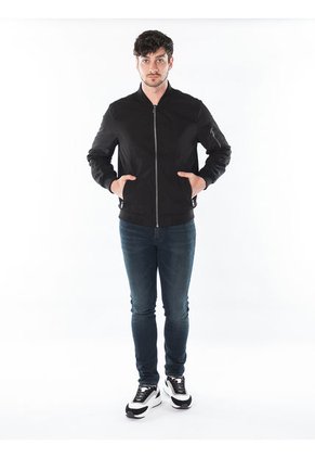Chaqueta Negra Con Cremallera Para Hombre Calvin Klein