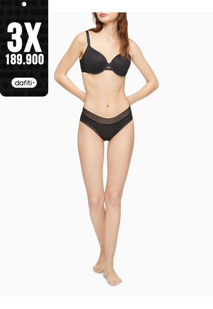 Pantie Negro Modal Hipster Mujer Negro Mujer Negro Calvin Klein