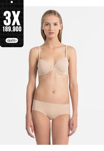 Pantie Beige Tipo Hipster En Microfibra Para Mujer Calvin Klein