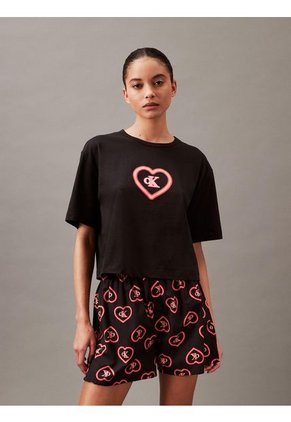 Camiseta Negra De Pijama Para Mujer Calvin Klein