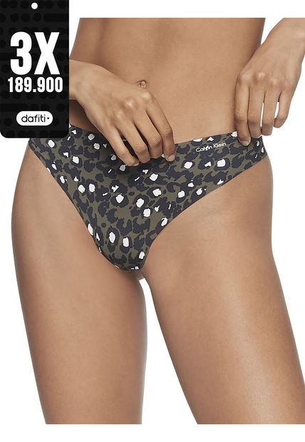 Pantie Verde Tipo Tanga En Microfibra Calvin Klein