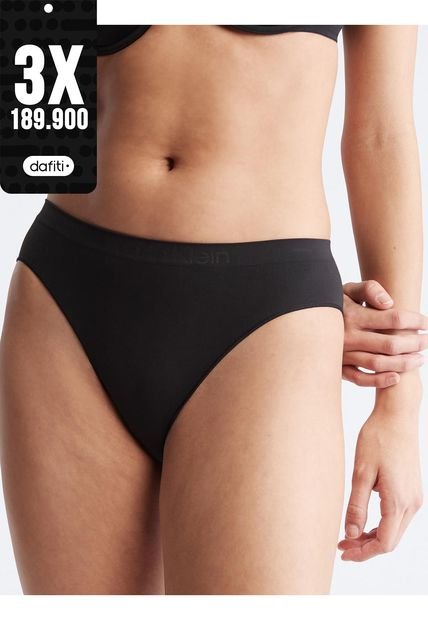 Bikini Negro Con Logo Mujer Calvin Klein