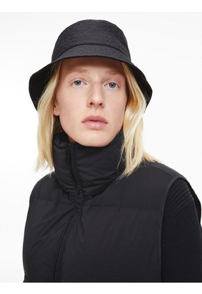 Gorro De Pescador Reciclado De Jacquard Con Logo Mujer Negro Calvin Klein