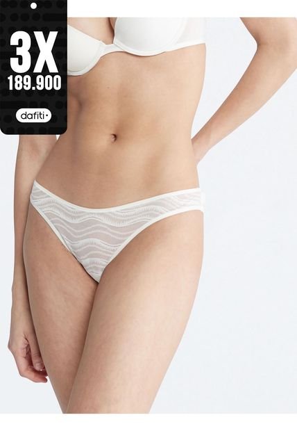 Pantie De Encaje Mujer Blanco Calvin Klein