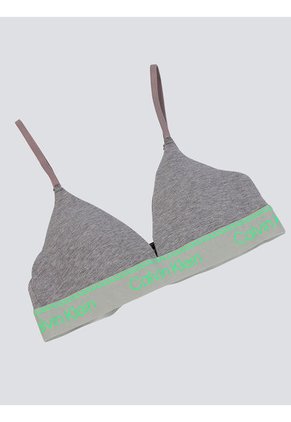 Bralette Gris Triangular Con Logo Para Mujer Calvin Klein