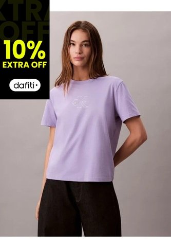 Camiseta Rosa Clásica Con Monograma Metalizado Calvin Klein Calvin Klein