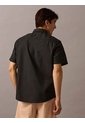 Camisa Negra Oxford Clásica De Manga Corta Calvin Klein de Calvin Klein