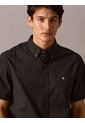 Camisa Negra Oxford Clásica De Manga Corta Calvin Klein de Calvin Klein