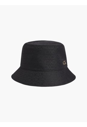 Gorro De Pescador Reciclado De Jacquard Con Logo Mujer Negro Calvin Klein