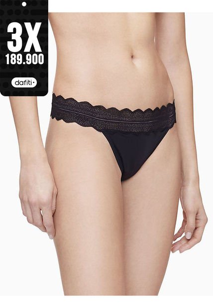 Pantie Negro Microfibra Tanga Mujer Negro Mujer Negro Calvin Klein