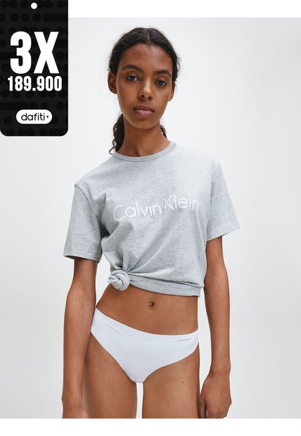 Panties Tanga Invisible Blanco Calvin Klein