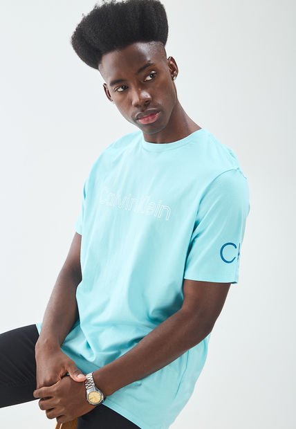 Camiseta Celeste-Blanco Calvin Klein
