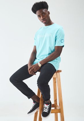 Camiseta Celeste-Blanco Calvin Klein