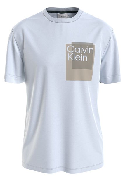 Camiseta Blanca Con Logo De Caja Superpuesta Calvin Klein