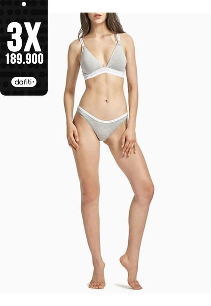 Panties Bikini Ck One Cotton Singles Gris Calvin Klein