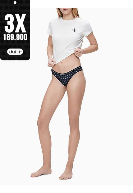 Pantie Azul Oscuro En Microfibra Brasilera Calvin Klein