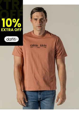 Camiseta Rosa Con Gráfico De Logo Calvin Klein Calvin Klein