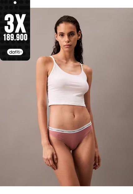 Pantie Rosado Tipo Bikini Clásicas - Modern Logo Calvin Klein