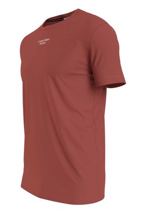 Camiseta Slim De Algodón Orgánico Café Calvin Klein