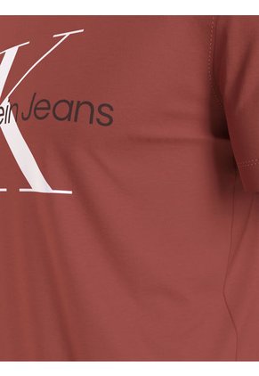 Camiseta Slim Con Monograma Café Calvin Klein