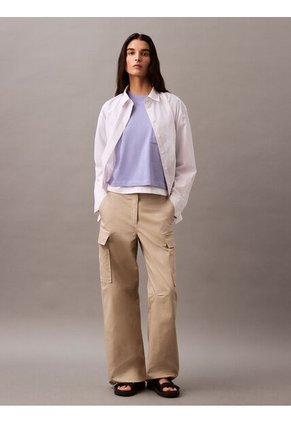 Camiseta Morado Cropped Con Escudo Con Logo Calvin Klein