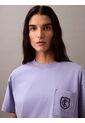 Camiseta Morado Cropped Con Escudo Con Logo Calvin Klein de Calvin Klein