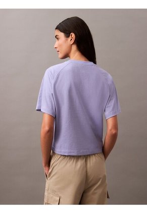 Camiseta Morado Cropped Con Escudo Con Logo Calvin Klein