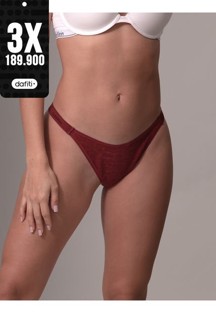 Tanga Roja De Encaje - Modern Logo With Lace Calvin Klein