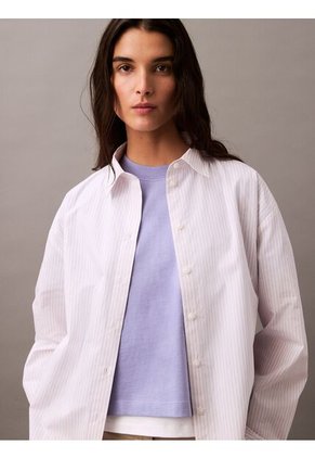 Camiseta Morado Cropped Con Escudo Con Logo Calvin Klein