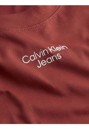 Camiseta Slim De Algodón Orgánico Café Calvin Klein