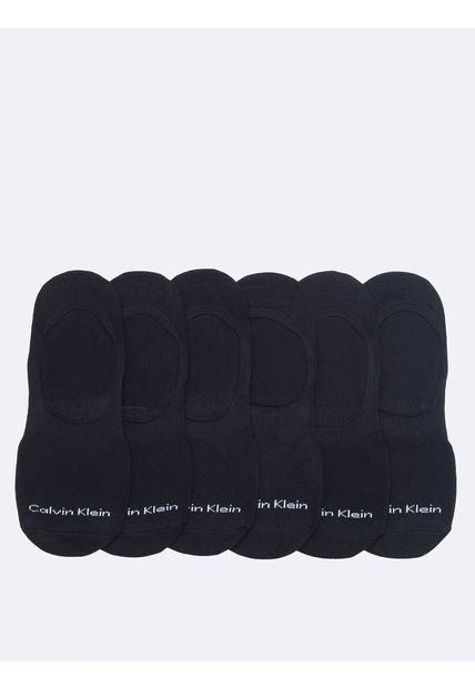 Pack Negro De 6 Medias Flat Knit Ghost Calvin Klein