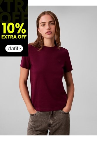 Camiseta Roja De Algodón Con Logo De Archivo Calvin Klein Calvin Klein