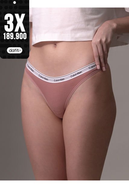 Pantie Rosada Tipo Tanga - Modern Logo Calvin Klein