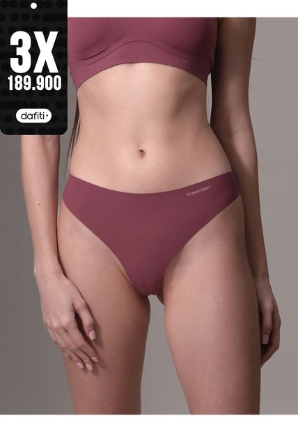 Tanga Rosada Invisible Con Logo En El Lateral Calvin Klein