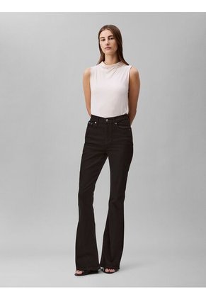 Jeans Negro De Corte Acampanado Con Talle Alto Calvin Klein