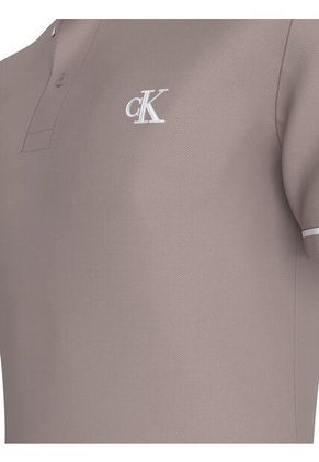 Polo Rosado Slim Con Ribete En Contraste Calvin Klein