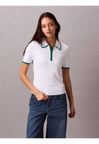Polo Blanco Con Detalles En Contraste Calvin Klein Calvin Klein