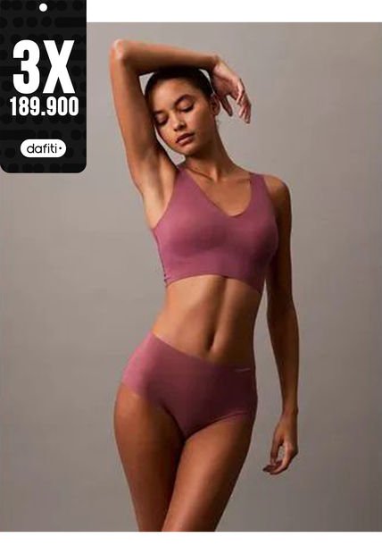 Pantie Rosado Hipster Invisible De Cintura Alta Calvin Klein