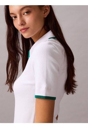 Polo Blanco Con Detalles En Contraste Calvin Klein