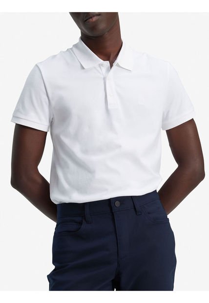 Polo Blanca Slim Solid Para Hombre Calvin Klein