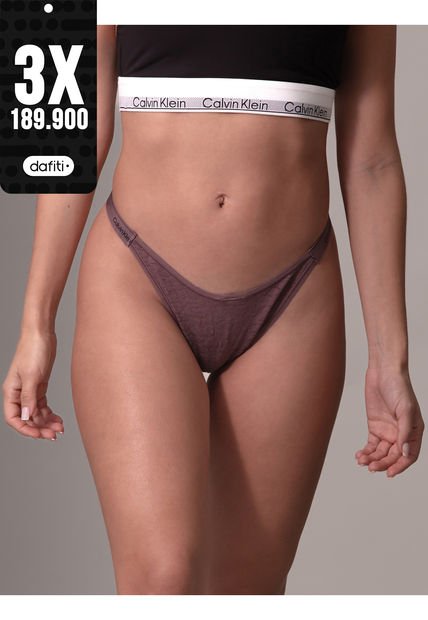 Tanga Rosada De Encaje - Modern Logo With Lace Calvin Klein