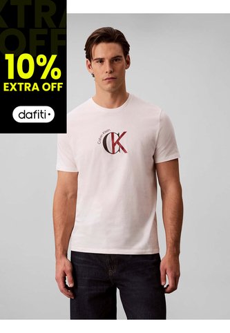 Camiseta Blanca Con Gráfico De Logo Calvin Klein Calvin Klein