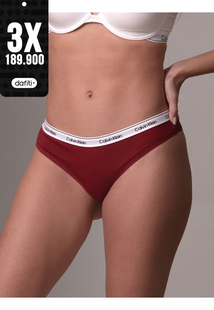 Pantie Vinotinto Tipo Brazilian  - Modern Logo Calvin Klein