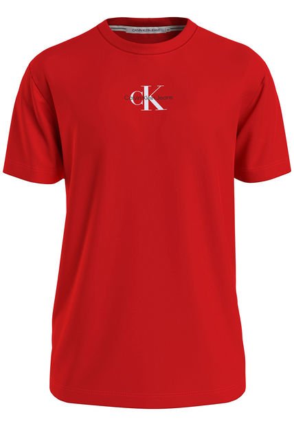 Camiseta De Algodón Con Monograma Calvin Klein