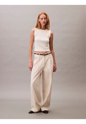 Saco Gris Tejido Sin Mangas Con Cuello Redondo De Canalé Suave Calvin Klein Calvin Klein