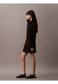 Vestido Negro De Neopreno De Manga Larga Con Cuello Con Cremallera Calvin Klein de Calvin Klein