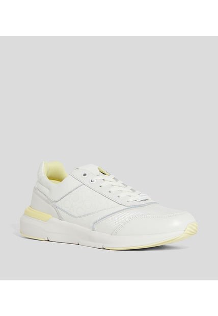 Tenis Blanco Runner Lace Up Con Monograma Calvin Klein